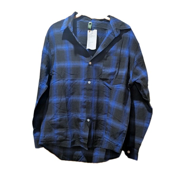 Other - Nanchang Shenglong Men's Blue And‎ Black Plaid Shirt NWT